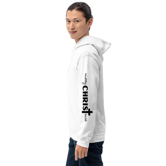 merry CHRISTmas Hoodie in Weiß - christlicher Weihnachts-Kapuzenpullover